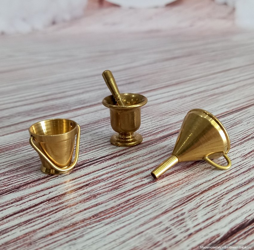 Воронка, ступка, ведерко — Миниатюра для кукол