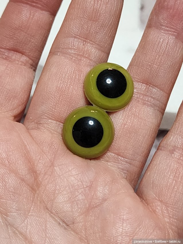 Винтажные кукольные глаза пластик, 13-15 мм (фото 9)