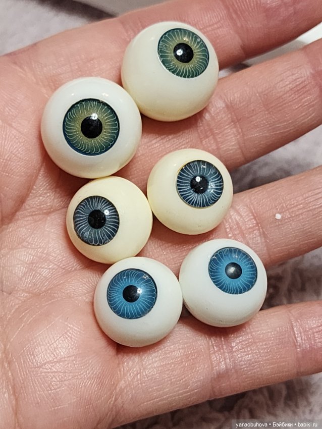 Винтажные кукольные глаза пластик, 13-15 мм (фото 2)