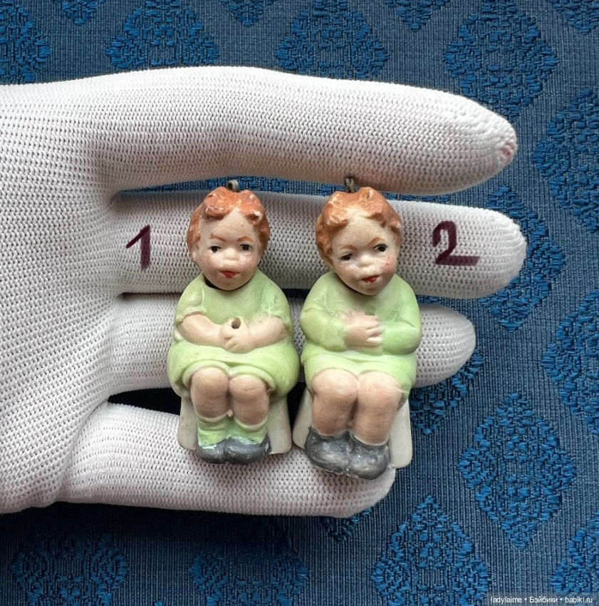 Антикварная фигурка с поворотной головой (ноддер) - 4,8 см (фото 3)