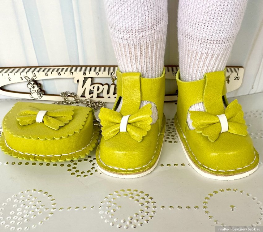 Комплекты: Обувь и сумочка для кукол Готц Gotz 50см из натуральной кожи и замши (фото 5)