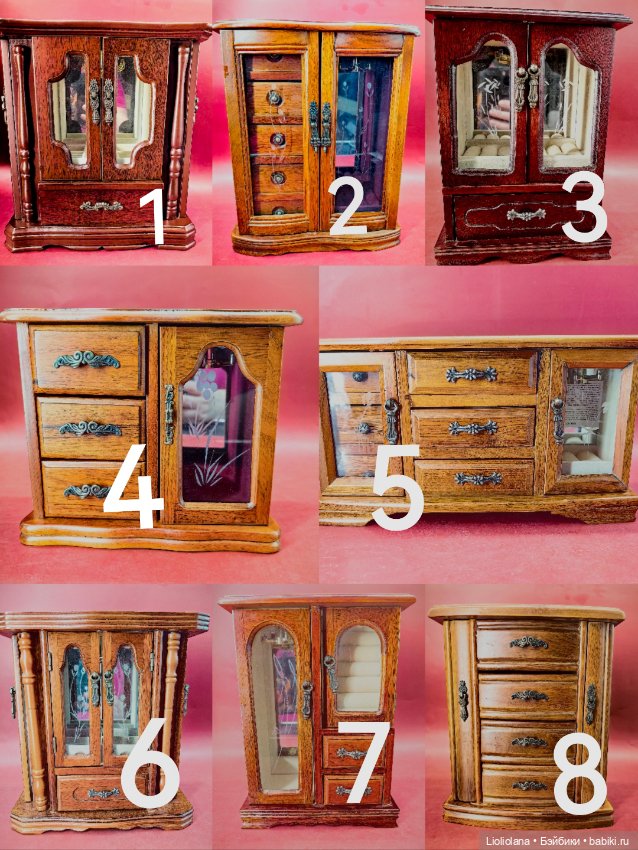 Шкатулка шкаф для кукол №8 (фото 6)
