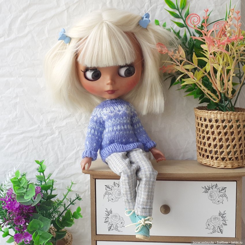 Комплекты одежды для кукол Блайз Blythe Кардиган Свитер Брюки (фото 10)
