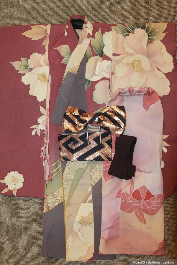 Лиловое шелковое кимоно для кукол SD13-70+