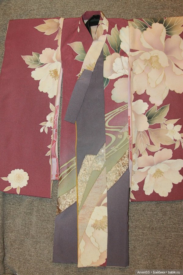 Лиловое шелковое кимоно для кукол SD13-70+ (фото 3)