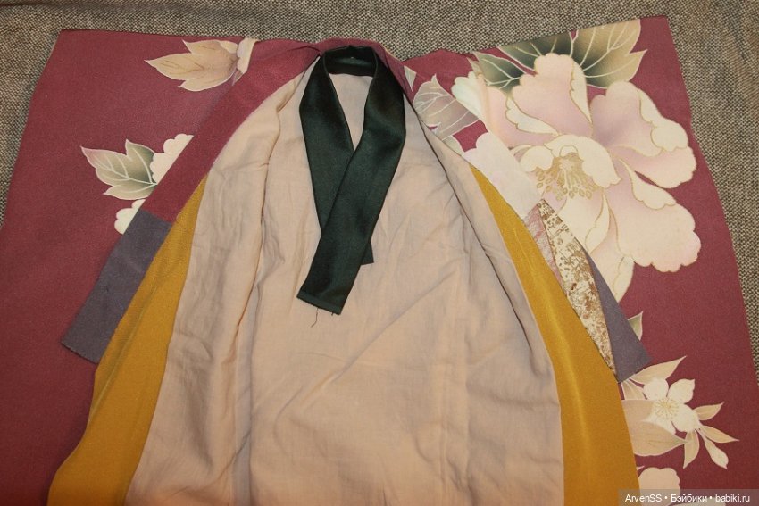 Лиловое шелковое кимоно для кукол SD13-70+ (фото 2)