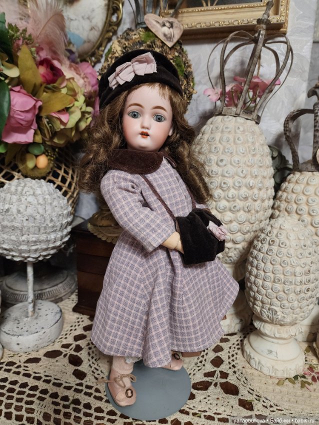 Редкая антикварная куколка Хандверк молд 189, рост 37 см (фото 8)