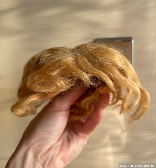 Старенький парик, натуральный мохер для куклы