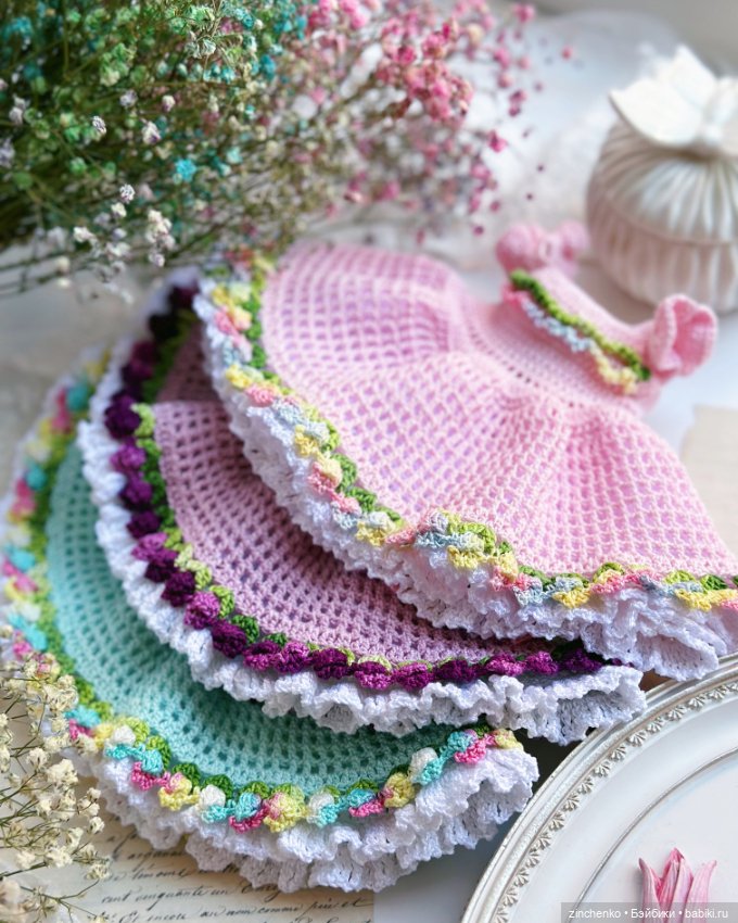 PDF Мастер-Класс по вязанию платья "Первоцветы" для кукол Паола Рейна (фото 8)