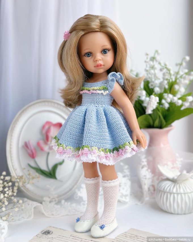 PDF Мастер-Класс по вязанию платья "Первоцветы" для кукол Паола Рейна (фото 3)