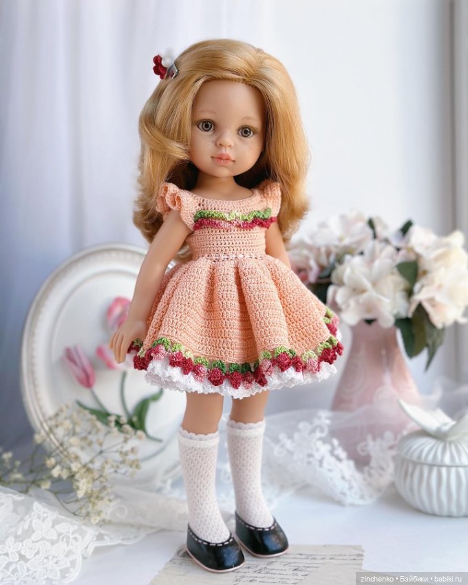 PDF Мастер-Класс по вязанию платья "Первоцветы" для кукол Паола Рейна (фото 2)
