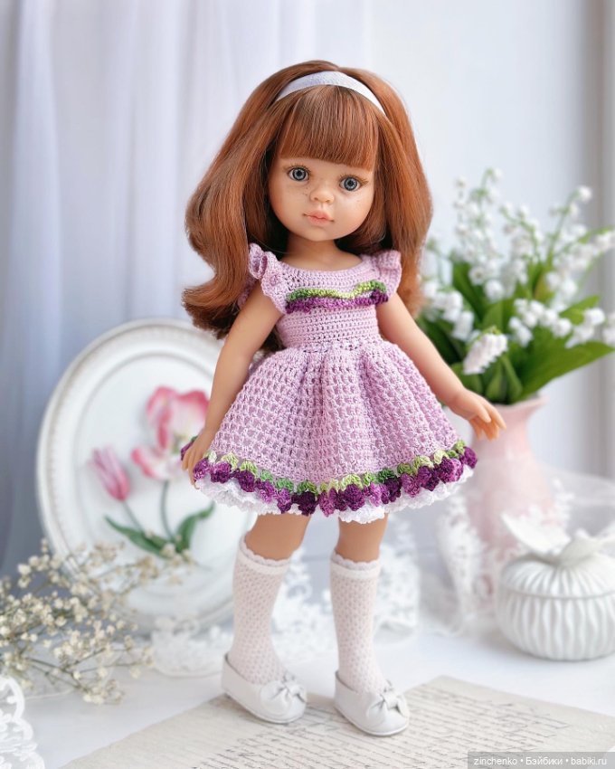 PDF Мастер-Класс по вязанию платья "Первоцветы" для кукол Паола Рейна (фото 5)