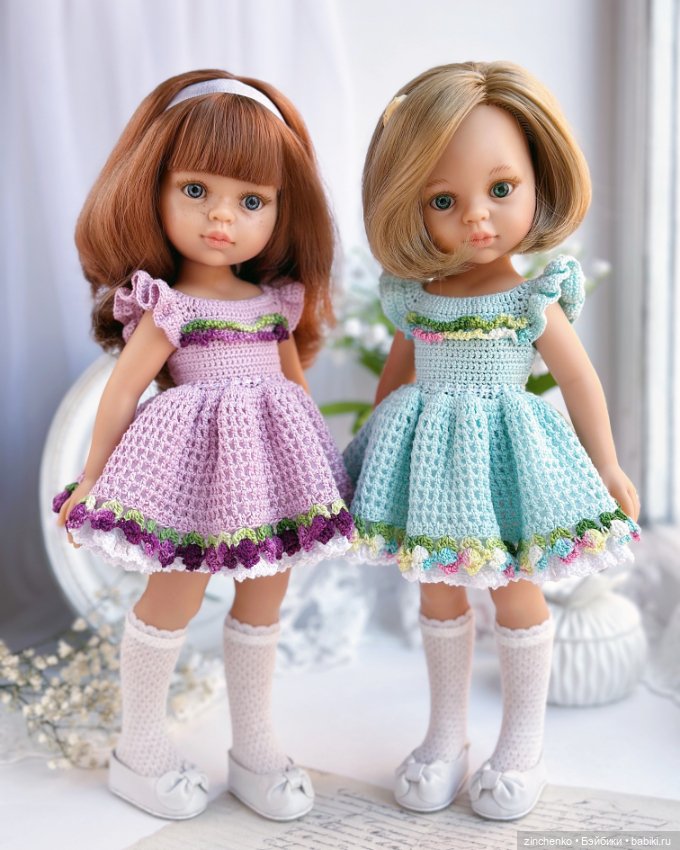 PDF Мастер-Класс по вязанию платья "Первоцветы" для кукол Паола Рейна (фото 7)