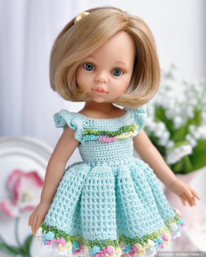PDF Мастер-Класс по вязанию платья "Первоцветы" для кукол Паола Рейна (фото 6)