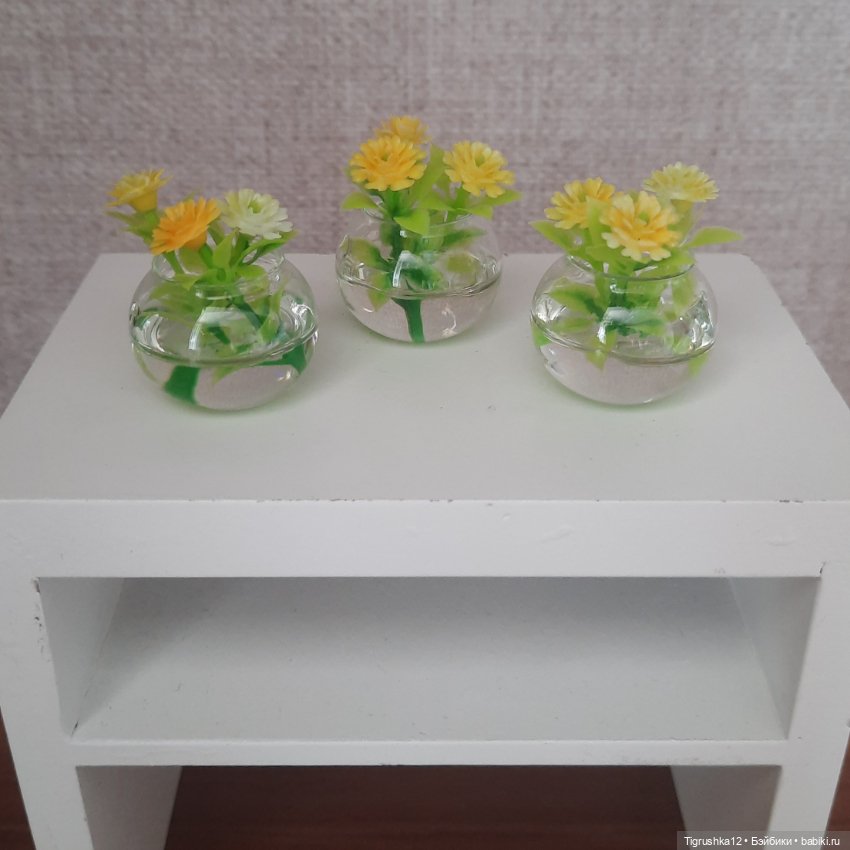 Вазочки с цветами — Миниатюра для кукол (фото 2)