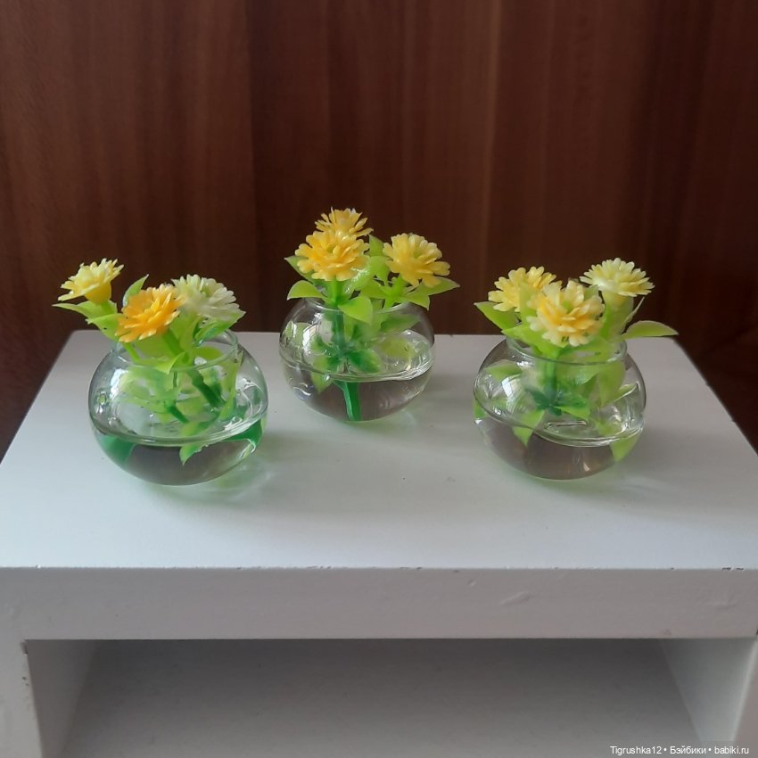 Вазочки с цветами — Миниатюра для кукол (фото 5)