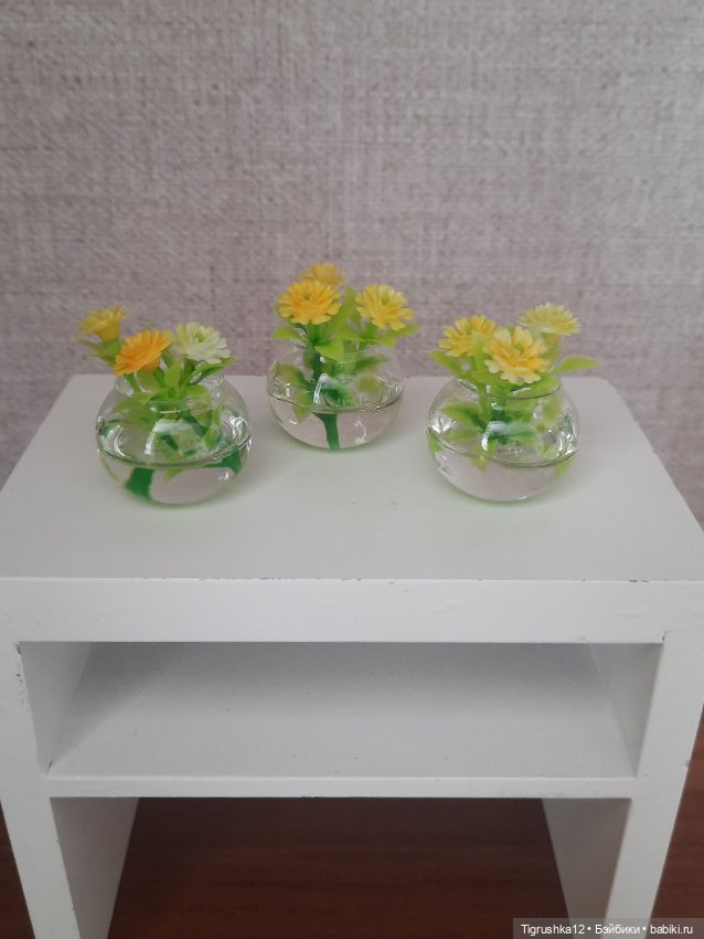 Вазочки с цветами — Миниатюра для кукол (фото 3)
