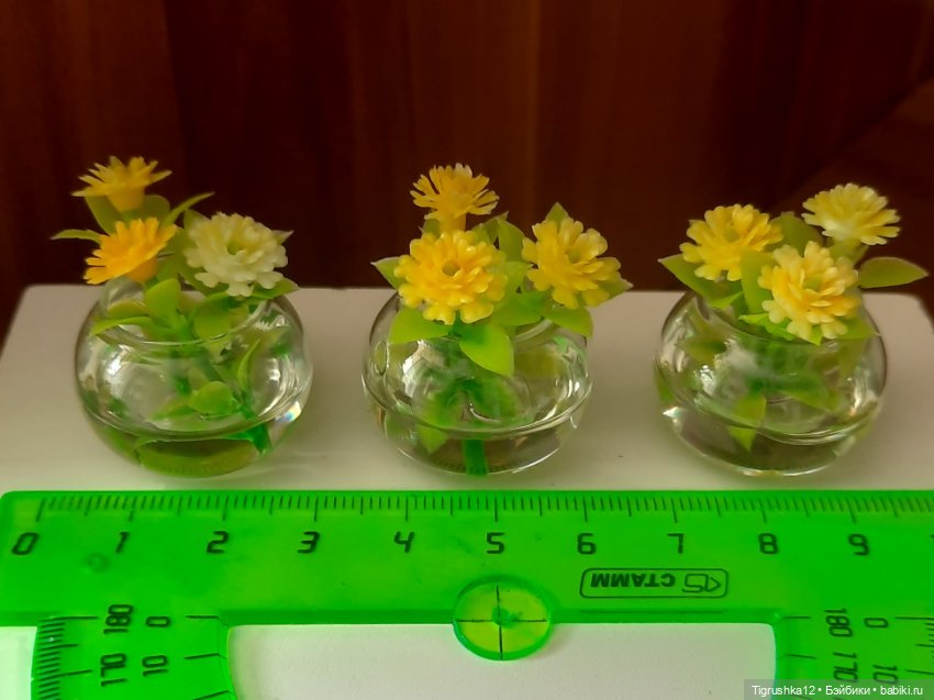 Вазочки с цветами — Миниатюра для кукол (фото 9)