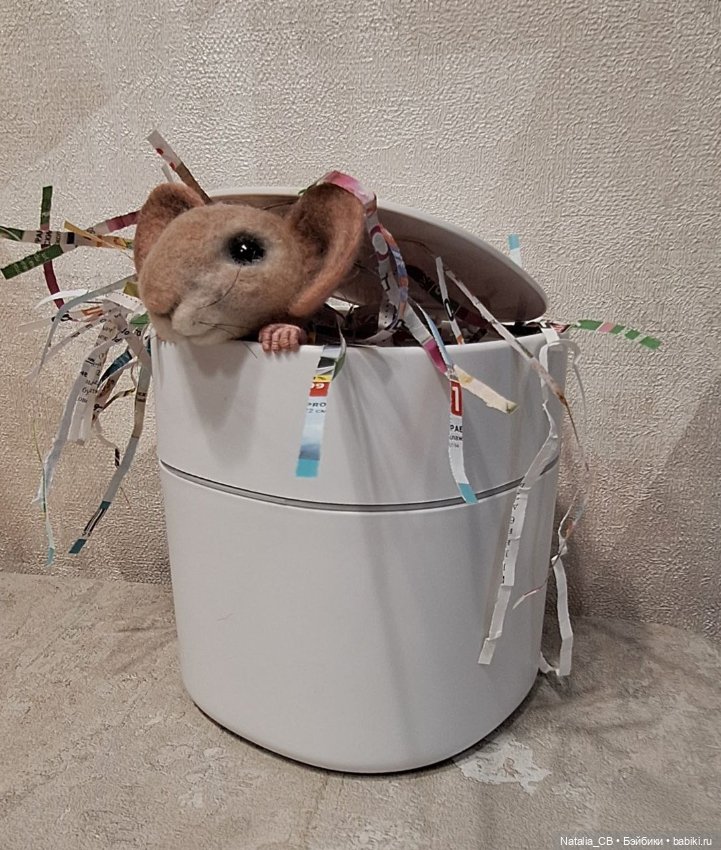 Мышка в ведре — Авторские игрушки (фото 4)