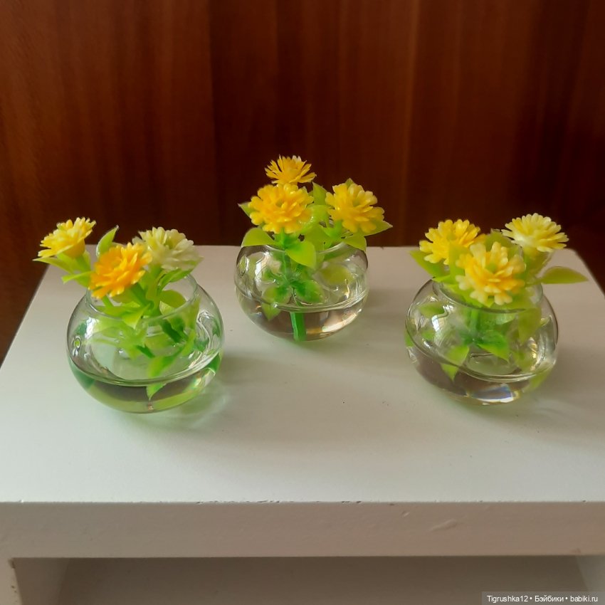 Вазочки с цветами — Миниатюра для кукол (фото 6)