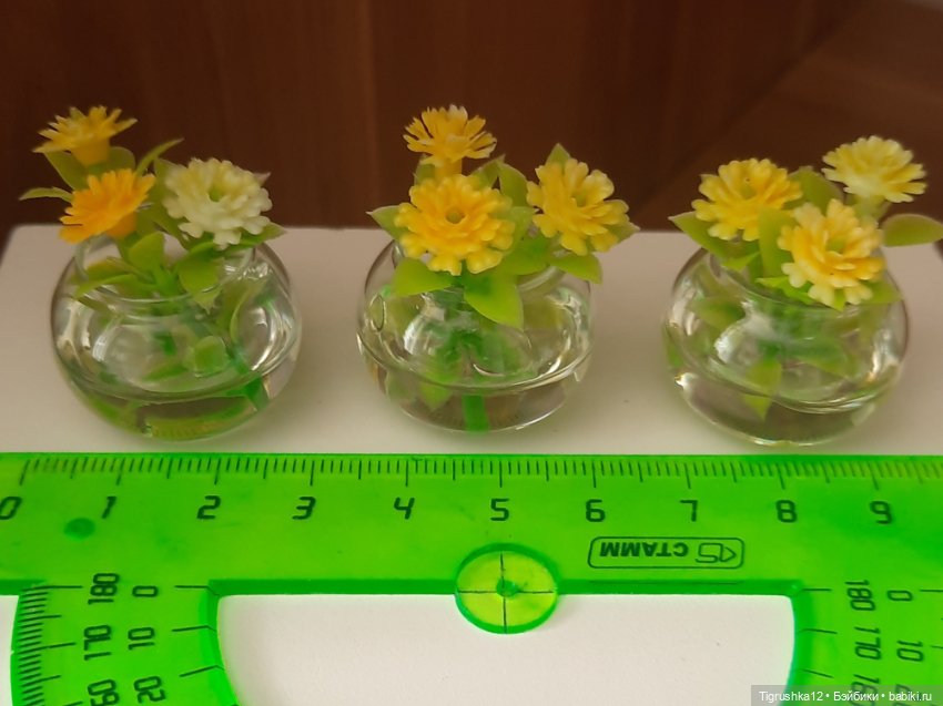 Вазочки с цветами — Миниатюра для кукол (фото 7)
