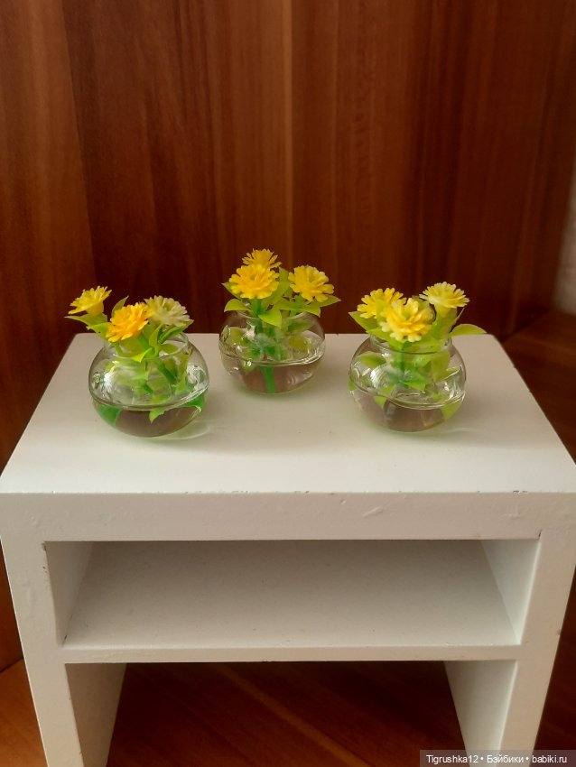 Вазочки с цветами — Миниатюра для кукол (фото 4)