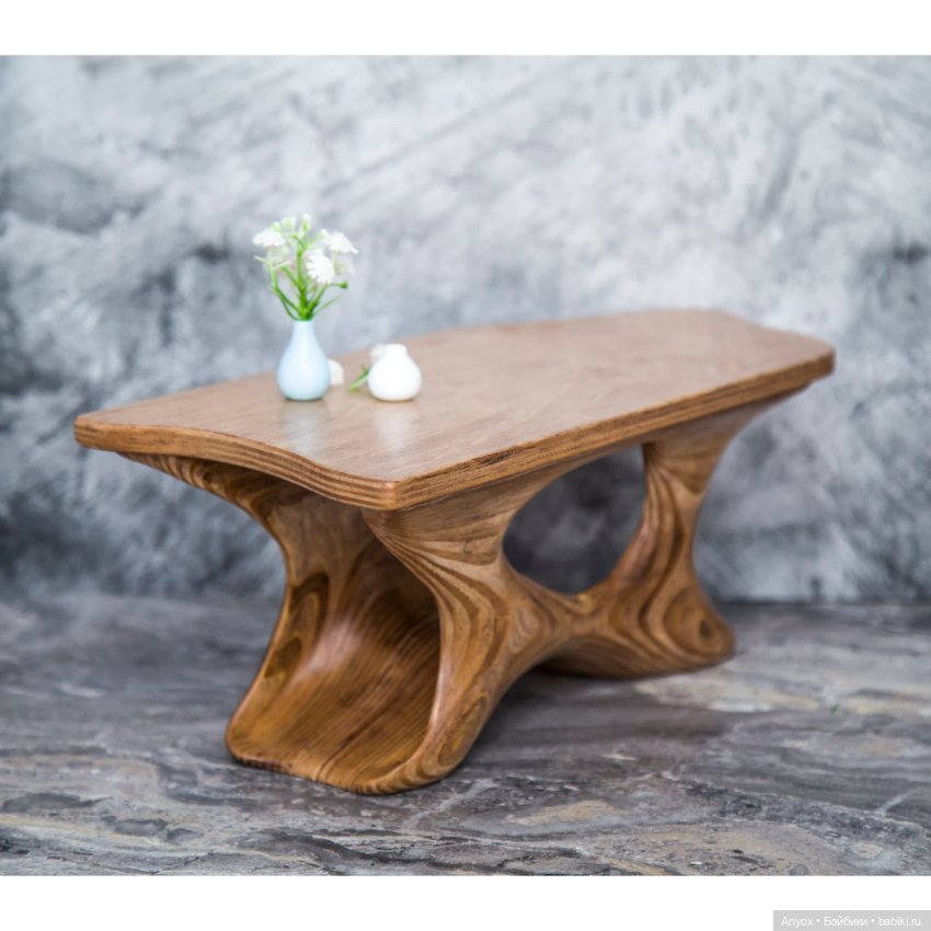 Деревянный стол для 1/6 кукол (барби, фр итд) - ручная работа (фото 10)