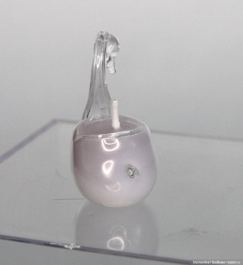Миниатюрный стеклянный лебедь с залитой свечой (фото 3)