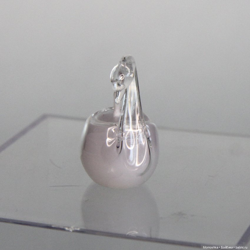 Миниатюрный стеклянный лебедь с залитой свечой (фото 5)