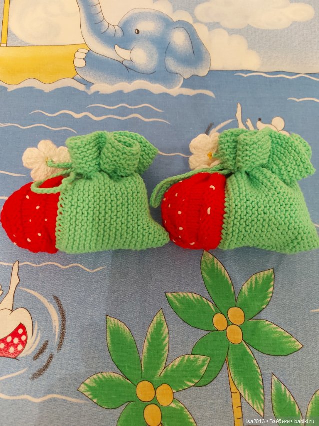 Пинетки ягодки — Обувь для кукол (фото 3)