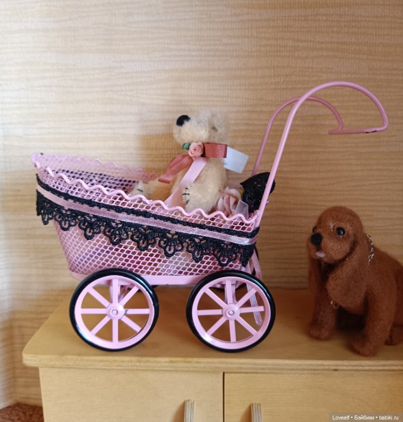 Винтажная тележка для кукольных пупсов (фото 3)