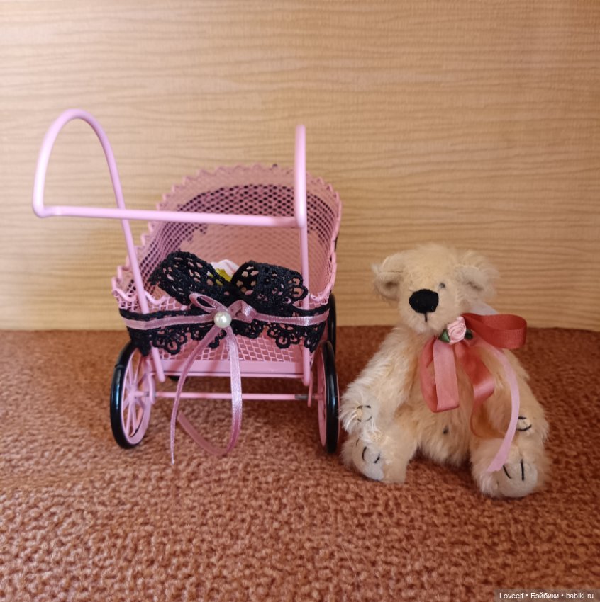 Винтажная тележка для кукольных пупсов (фото 2)