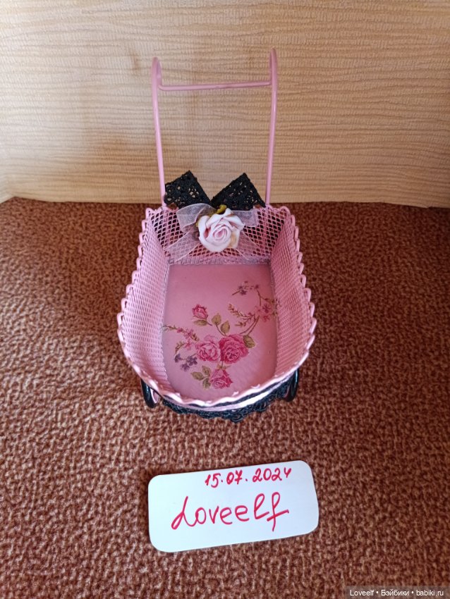 Винтажная тележка для кукольных пупсов (фото 8)