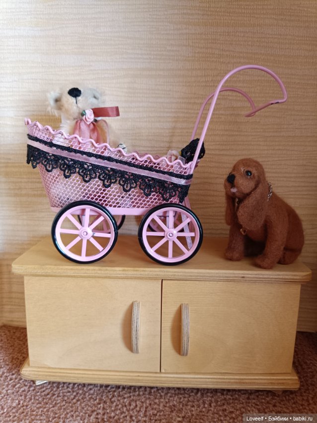 Винтажная тележка для кукольных пупсов (фото 4)