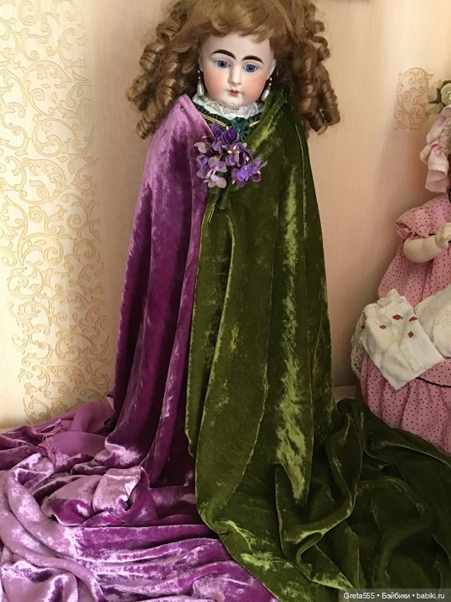 Большой кусок антикварного шелкового бархата , натуральная ткань , оливковый цвет (фото 4)