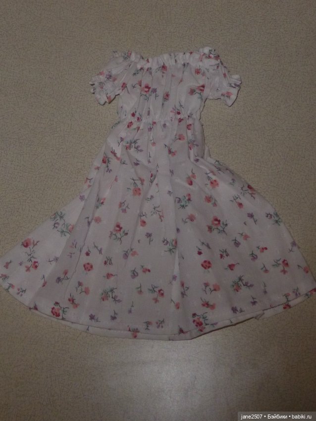 Цветочное платье для кукол 60 см новое (для BJD SD и кукол формата 1/3) белое (фото 2)