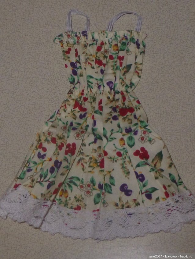 Цветочное платье для кукол 60 см новое (для BJD SD и кукол формата 1/3) светлое (фото 2)