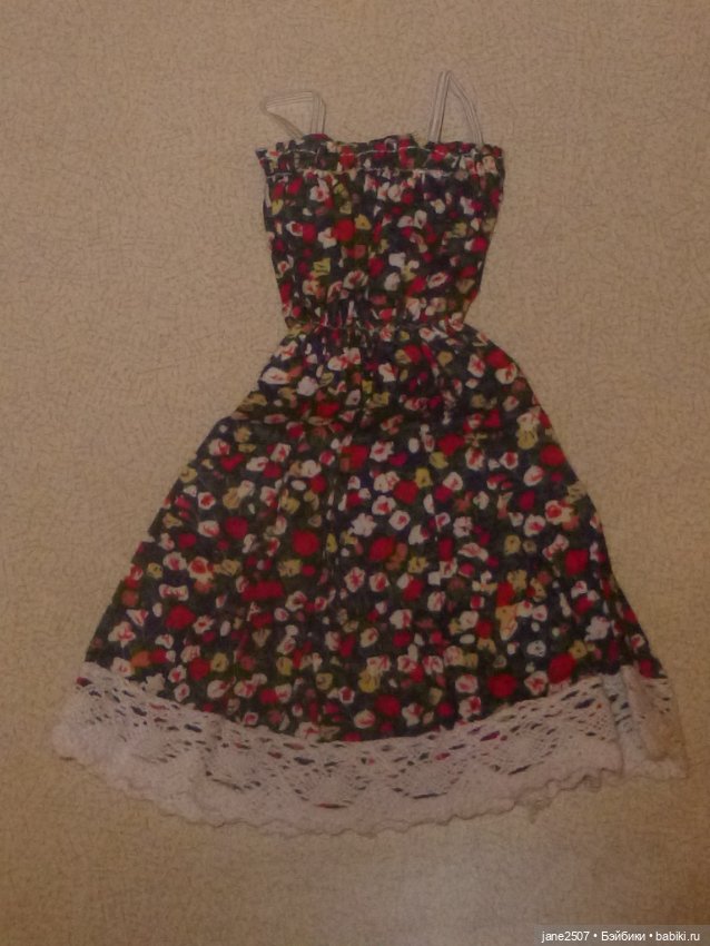 Цветочное платье для кукол 60 см новое (для BJD SD и кукол формата 1/3) темное (фото 2)