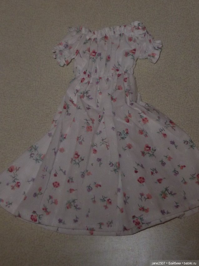 Цветочное платье для кукол 60 см новое (для BJD SD и кукол формата 1/3) белое