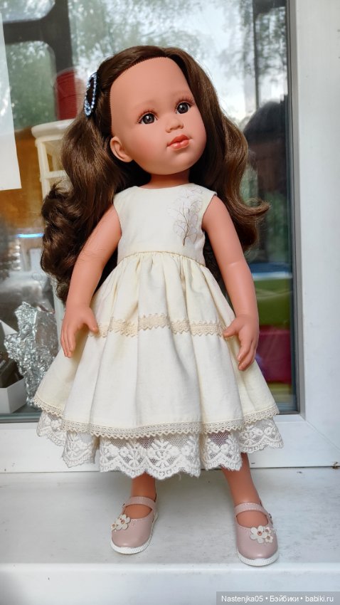 Одежда для Llorens 42 см, платье цвета шампань