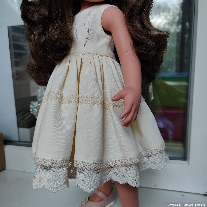 Одежда для Llorens 42 см, платье цвета шампань (фото 2)