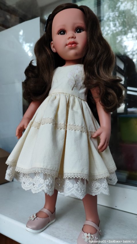 Одежда для Llorens 42 см, платье цвета шампань (фото 4)