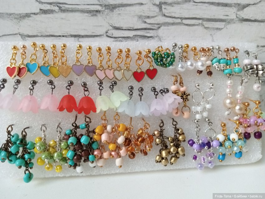 Серьги для Барби Поппи Ню фейс интегрити украшения сережки гроздья сердечки (фото 3)