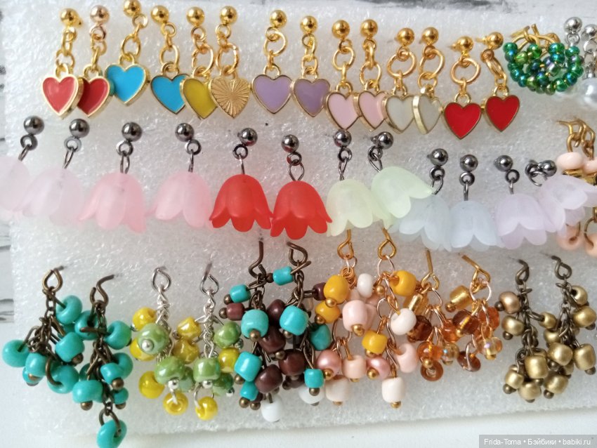 Серьги для Барби Поппи Ню фейс интегрити украшения сережки гроздья сердечки (фото 2)