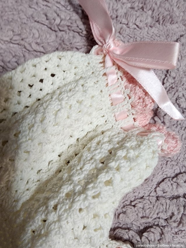 Авторское хлопковое вязанное платье для большой куклы (фото 7)