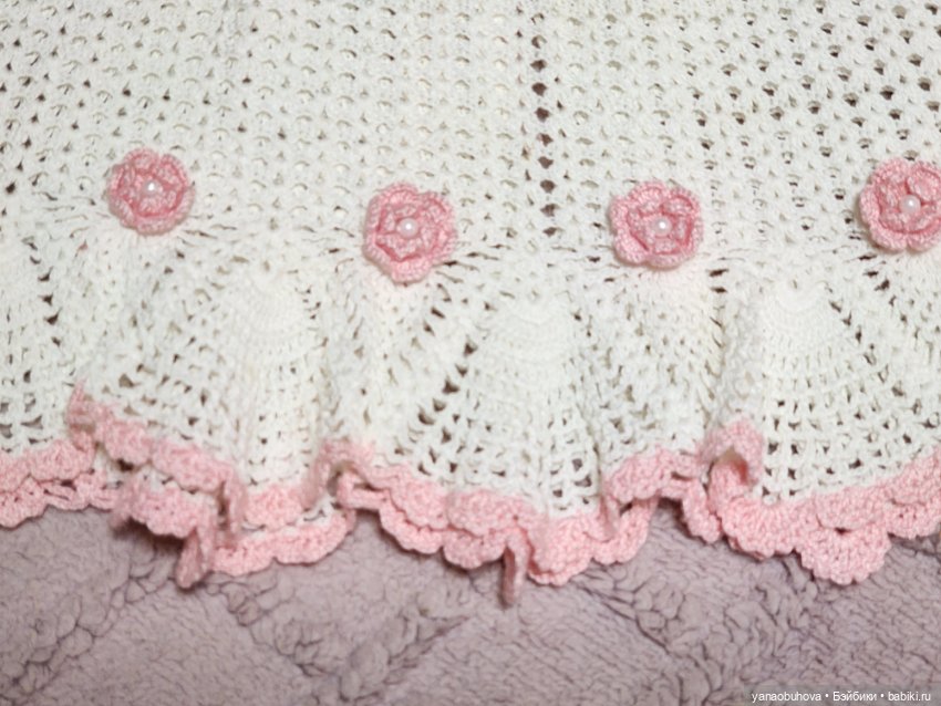 Авторское хлопковое вязанное платье для большой куклы (фото 9)