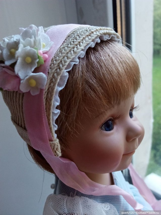 Шляпка-капор из соломки — Одежда для кукол (фото 2)