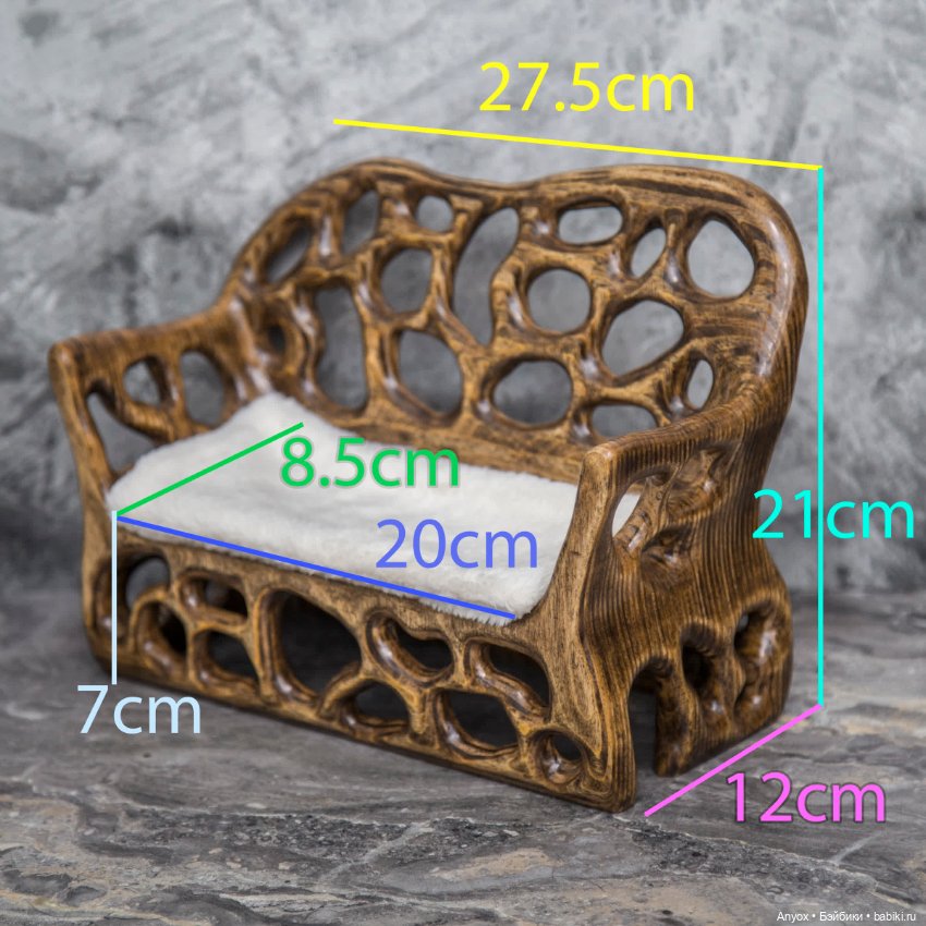 Деревянный диван с подсветкой, резьба (фото 2)