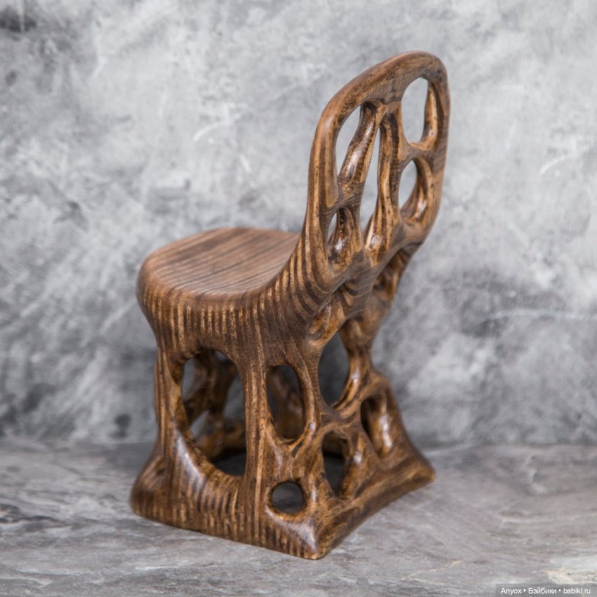 Деревянный стул с подсветкой, резьба (фото 8)