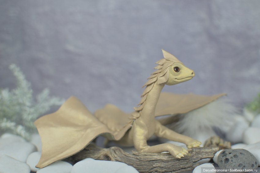 Золотистый дракончик — Авторские игрушки (фото 6)